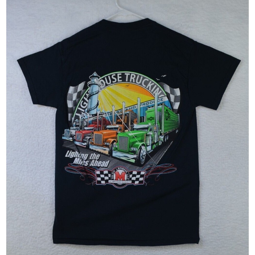 Lighthouse Trucking Company Shirt‎ Mens Small Black